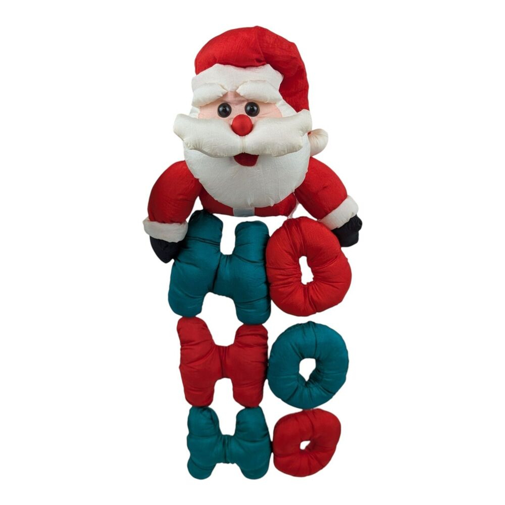 Puffalump Style Santa Claus Ho Ho Ho Plush Christmas Hanging Decor